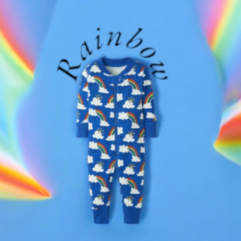 Hanna Andersson Cute Rainbow Print Zip Sleeper In Organic Cotton 0-18M NWOT